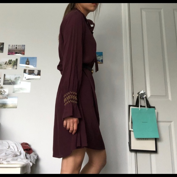 BNWT CHARLI UK Burgundy Dress - Picture 2 of 5